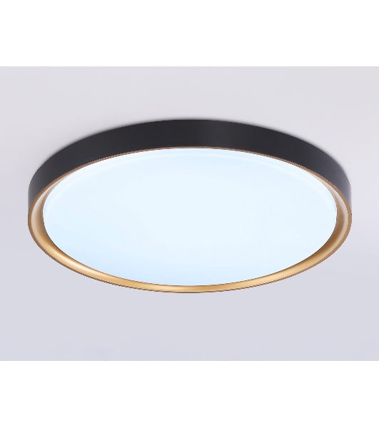 Потолочный светодиодный светильник Ambrella light FZ1249 BK/GD черный/золото IP54 45W 5000K D480*60 (Без ПДУ)