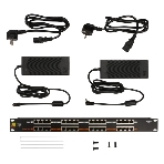 Панель POE 19', 16 портов, с двумя блоками питания 48V, 120W, фото3