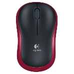 Мышь беспроводная Logitech M185, красный, 1000 dpi, радиоканал, USB, кнопки - 3, фото17