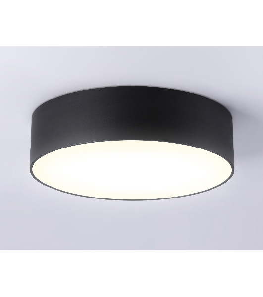 Потолочный светодиодный светильник Ambrella light FV5517 BK черный LED 18W 3000K D160*58 (Без ПДУ)