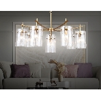 Люстра Ambrella light LH56033/7+1 BS/CL латунь/прозрачный E14*8 max 40W D790*1200, фото 1