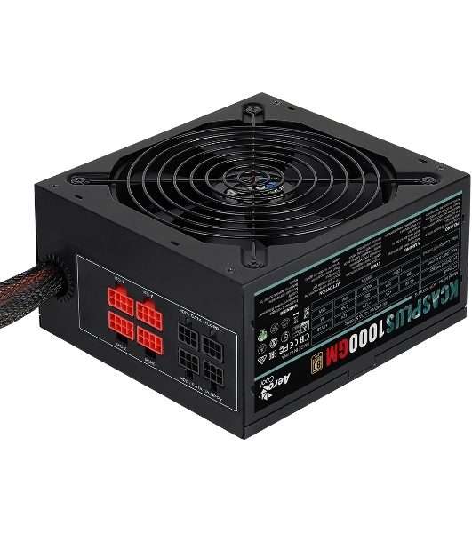 Блок питания Aerocool/Formula 1000W Retail KCAS PLUS 1000GM, 80 PLUS Gold, ATX v2.4, модульный, fan 14cm, 6x PCI-E [6+2-Pin], 10x SATA, 6x MOLEX