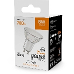 Лампа светодиодная Gauss Basic 8Вт цок.:GU10 софит св.свеч.теп.св./дневн. (упак.:10шт), фото3