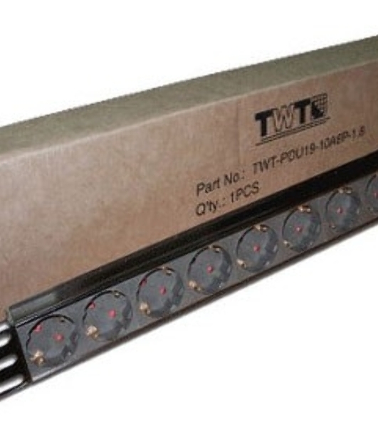 Блок распределения питания Lanmaster TWT-PDU19-10A8P гор.размещ. 8xSchuko базовые 10A без вилки