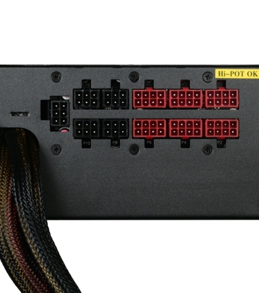 Блок питания CWT PUO1050V-G, 1050Вт, 80 PLUS Gold, 140мм, модульный, черный