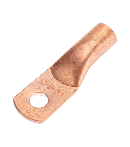 Наконечник медный Rexant ТМ 50-8-11 (50 мм² - Ø8 мм) (в упак. 5 шт.)