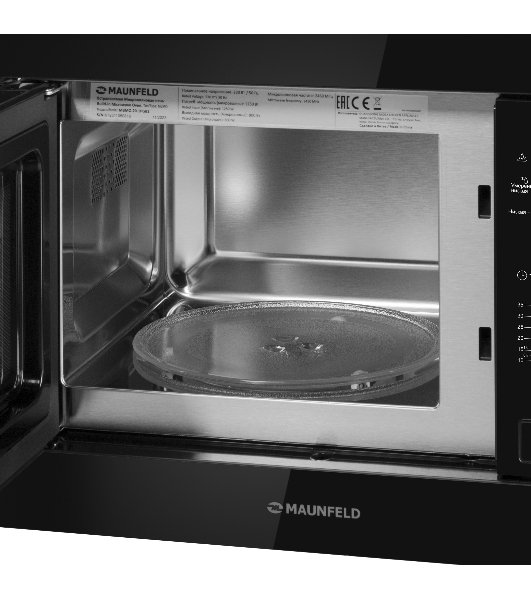 Микроволновая печь встраиваемая Maunfeld MBMO.20.1PGb2 черный, 20 л, 1250 Вт, переключатели - поворотный механизм