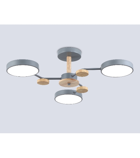 Светильник Ambrella light FL4856/3 GR/WD серый/дерево 54W 3000-6000K D660*170 (без ПДУ)