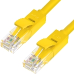 Патч-корд Greenconnect UTP прямой ethernet 0.5m cat.5е, RJ45, литой (Желтый) (GCR-LNC02-0.5m), фото 1
