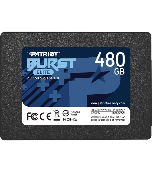 Накопитель SSD Patriot Burst Elite, 480Gb, SATA, 2.5', R/W 450/320