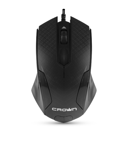 Мышь проводная Crown CMM-100 черный, 1000 dpi, USB, кнопки - 3