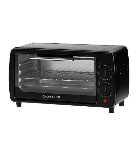 Мини-печь Galaxy Line GL 2625, черный, 8 л, 1000 Вт, таймер на 60 минут, индикатор работы, автоотключение