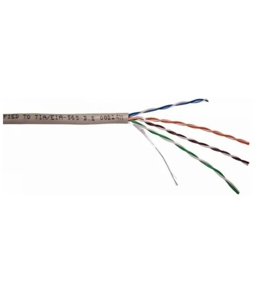 Кабель TWT UTP, серии XS, 4 пары, Кат.5e, PVC, серый, 100 метров