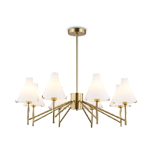 Люстра Ambrella light LH57135/8 BS/FR латунь/белый матовый E14/8 max 40W D800*650