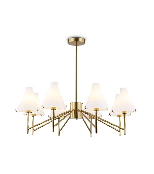 Люстра Ambrella light LH57135/8 BS/FR латунь/белый матовый E14/8 max 40W D800*650