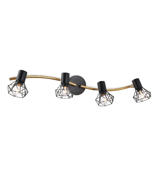 Светильник Ambrella light TR8658/4 BK/GD черный/золото E14/4 max 60W 750*100*185