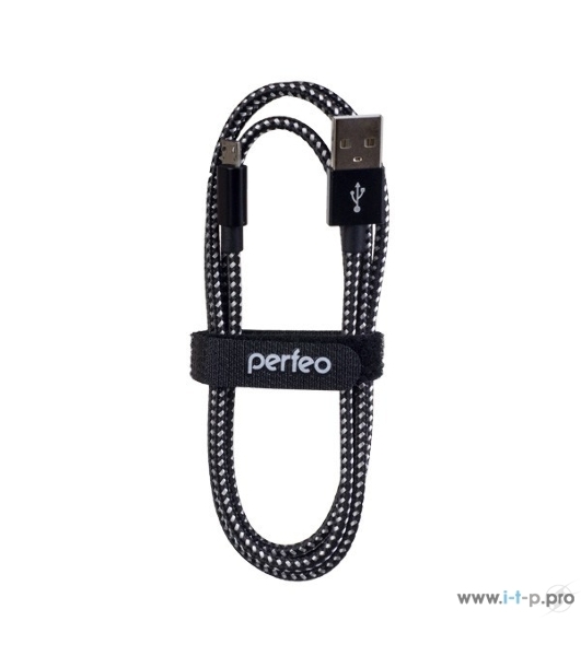 Кабель PERFEO USB2.0 A вилка - Micro USB вилка, черно-белый, 3 м (U4802)