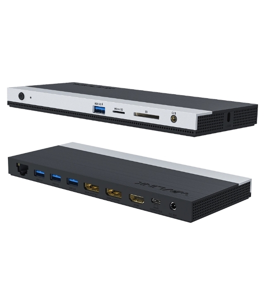 USB-концентратор Docking Station WAVLINK USB-C 4K Universal/85W PowerDelivery/2xUSB3.0/2xUSB2.0/1xUSB C/1xDP 4K 30HZ/1xHDMI 4K 30HZ/1xVGA/1xGigabit LAN/1xAudio In/Out/1xSD/Micro SD CardReader