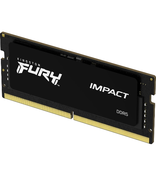 Оперативная память Kingston Fury Impact, DDR5, 16Gb (1x16Gb), 6400MHz, CL38, ECC, SO-DIMM, с радиатором, черный