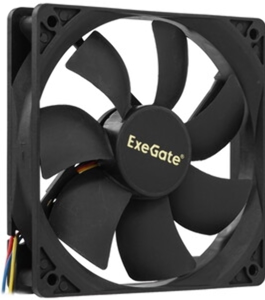 Вентилятор для корпуса ExeGate E12025S4P-PWM черный, 120 мм, 1500 об/мин, 25 дБ, 4 pin