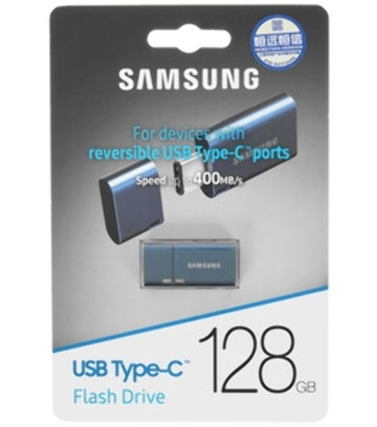 Флешка USB Samsung MUF dark blue (MUF-128DA/AM), 128Gb, USB 3.2 Gen 1 Type C, R/W 400/100, темно-синий