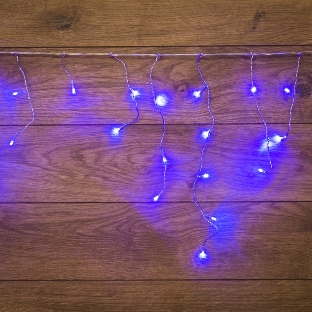 Новогодние светоукрашения Neon-night гирлянда Айсикл (бахрома) светодиодный, 1,8 х 0,5 м., белый провод, 220В, диоды синие