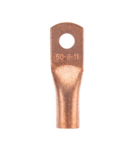 Наконечник медный Rexant ТМ 50-8-11 (50 мм² - Ø8 мм) (в упак. 5 шт.)