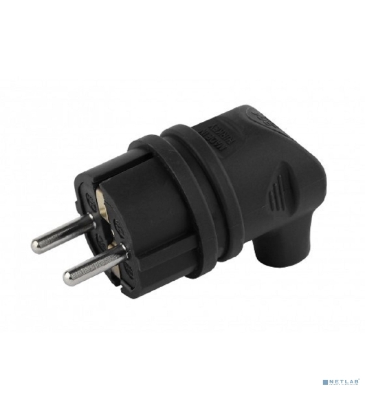 Вилка каучуковая ЭРА с/з 90град 16A IP44 черная (35/350/2100)