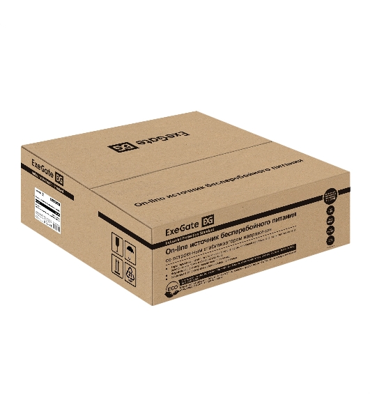 Источник бесперебойного питания On-line ExeGate PowerExpert ULS-575-6kVA.LCD.AVR.T.USB.RS232.SNMP.2U 6000VA/6000W, On-Line, PF=1, LCD, клеммы, RS232, USB, SNMP-slot, EPO, батареи внешние 192В/240В суммарной емкостью до 400Ah, Rackmount 2U/Tower, металлический корпус, черный