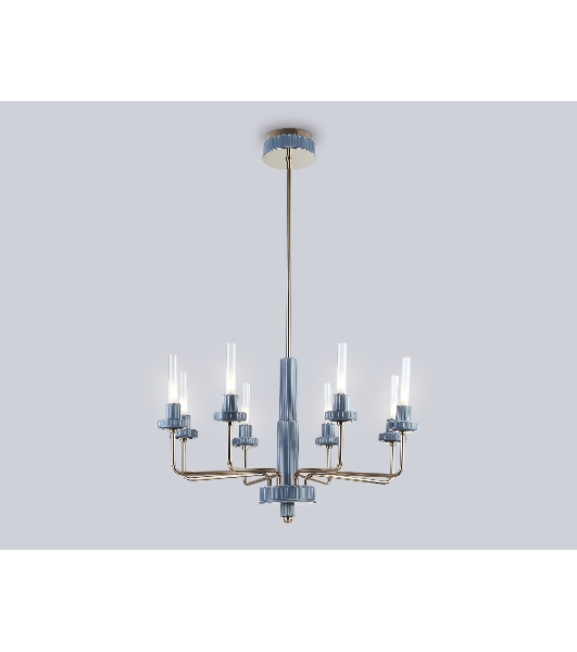 Люстра Ambrella light LH53126/8 GD/WH/GB золото/белый/серо-синий 13W 3000K D720*1120