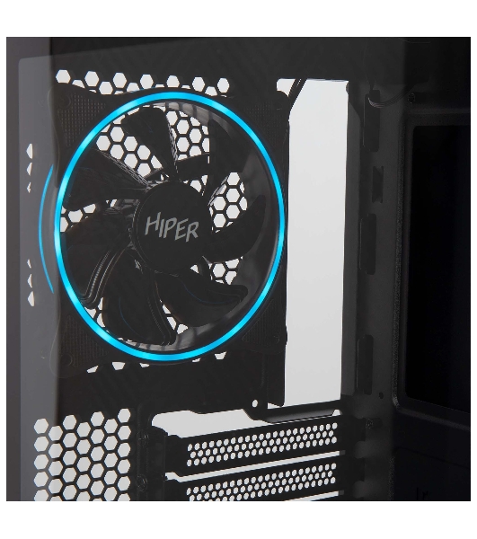 Компьютерный корпус Hiper PB81 черный без БП ATX 3x120мм 2xUSB2.0 2xUSB3.0 audio bott PSU