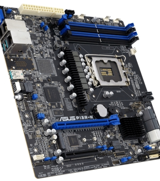 Материнская плата серверная ASUS P13R-M, LGA1700, Intel C262, 4xDDR5 (ECC), 8xSATA, 1xM.2, 1xPCIe 5.0 x16, 1xPCIe 3.0 x8, 1xVGA, 3x1Gb LAN, 3xUSB-A 10Gbps, mATX