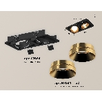 Комплект встраиваемого светильника Ambrella light XC7664024 SBK/PYG черный песок/золото желтое полированное MR16 GU5.3 (C7664, N7034), фото 1