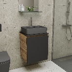 Тумба Bau Dream Blackwood 50 графит, раковина BAU Cerama 48х37 темно-серая матовая, смеситель Hotel Dream, нерж. сталь, фото 1