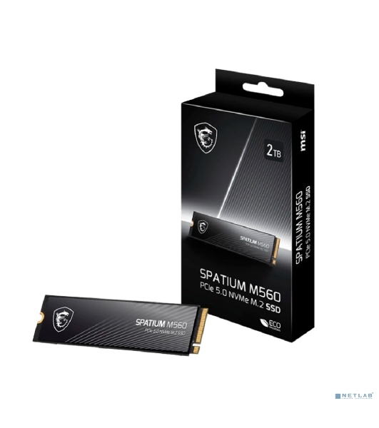 Накопитель SSD MSI M.2 2280 2Tb SPATIUM M560 Client SSD S78-440Q940-P83, PCIe Gen4x4 with NVMe, 3D TLC, R/W 4900/4400