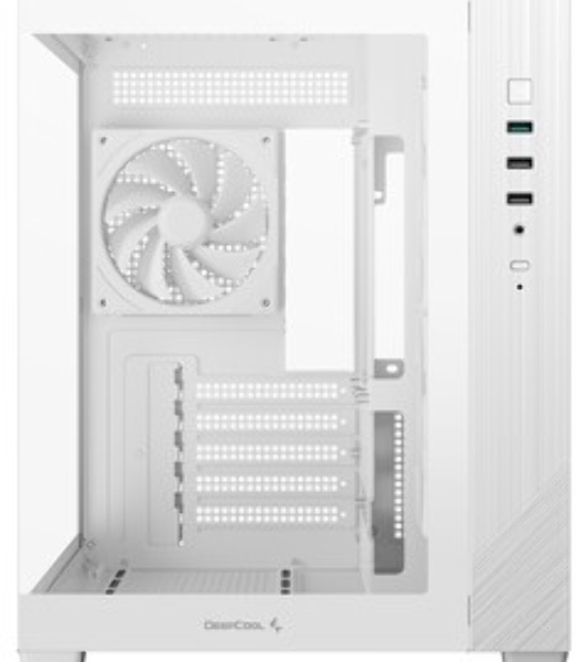 Компьютерный корпус Deepcool CG330 3F без БП, боковое окно (панорама), 3x120мм ARGB PWM вентилятора, черный, mATX