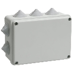 Коробка КМ41242 распаячная IEK UKO10-150-110-070-K41-55 для о/п 150х110х70 мм IP55 (RAL7035, 10 гермовводов), фото 1