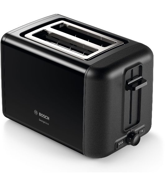 Тостер Bosch TAT3P423 черный, 970 Вт, 2 слота