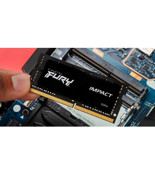 Оперативная память Kingston Fury Impact, DDR5, 16Gb (1x16Gb), 6400MHz, CL38, ECC, SO-DIMM, с радиатором, черный