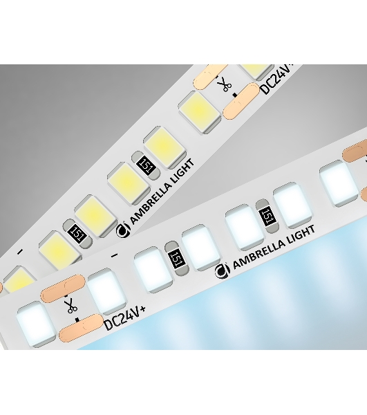 Светодиодная лента Ambrella light GS3203 2835 180Led/ 14.4W m/ 24V IP20 6500K/ 5000*8*1.2mm (2 конт.)