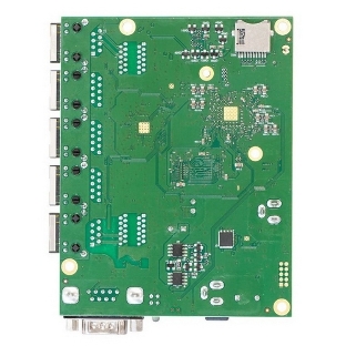Плата маршрутизатора RB450Gx4 без корпуса RouterBOARD 450Gx4 with four core 716MHz Atheros CPU, 1 Gb RAM, 5 Gigabit LAN ports, PoE OUT on port #5, RouterOS L5