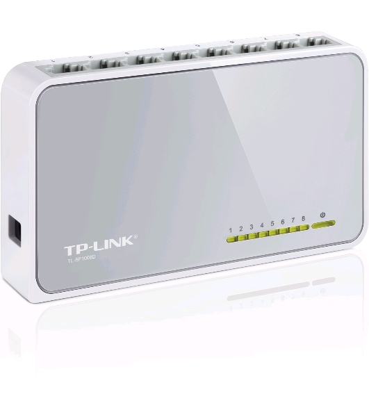 Коммутатор TP-Link SOHO TL-SF1008D Коммутатор 8-port 10/100M mini Desktop Switch, 8 10/100M RJ45 ports, Plastic case