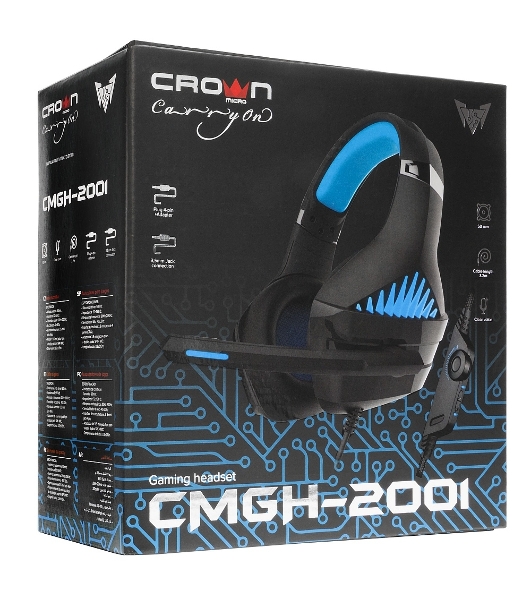 Гарнитура Crown CMGH-2001 чёрный, проводная