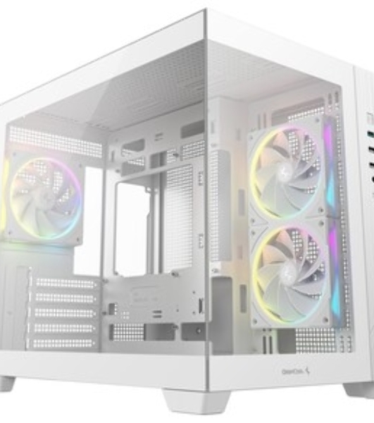 Компьютерный корпус Deepcool CG330 3F без БП, боковое окно (панорама), 3x120мм ARGB PWM вентилятора, черный, mATX