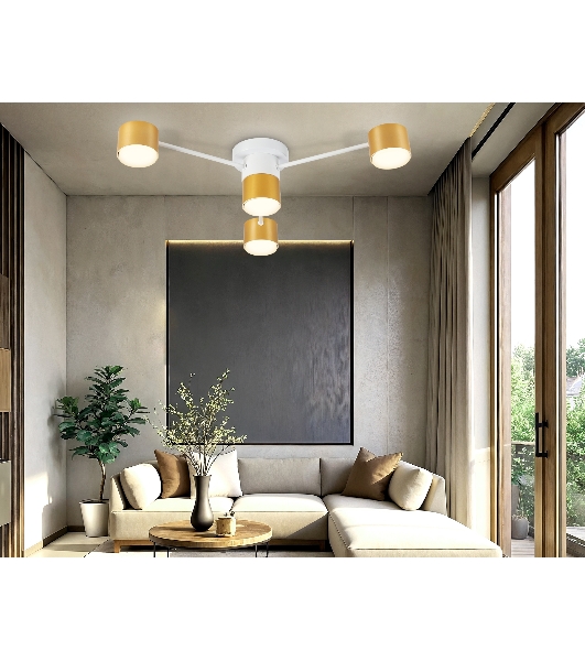 Потолочный светильник Ambrella light FL51720/4 WH/GD белый/золото GX53/4 max 12W 645*135
