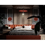 Настенный светильник Ambrella light LH72653 BK/RD черный/красный 6W 3000K D300*100, фото4