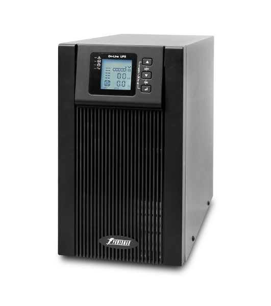 Источник бесперебойного питания PowerMan Online 2000VA черный (Online-Double conversion/LCD Display/USB/Software/RJ11/45,RS-232)