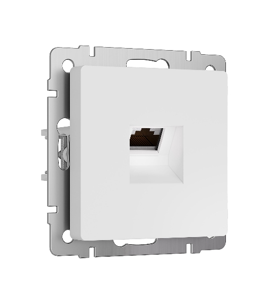 Розетка Ethernet RJ-45 cat. 6A экранированная (белый матовый)