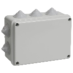 Коробка КМ41241 распаячная IEK UKO10-150-110-070-K41-44 для о/п 150х110х70 мм IP44 (RAL7035, 10 гермовводов), фото 1