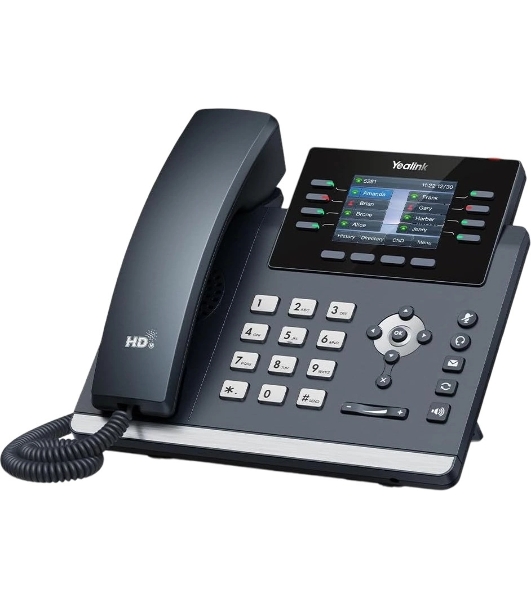 IP-телефон YEALINK SIP-T44W, 12 аккаунтов, 2 порта USB, Wi-Fi, цветной экран 2.8', BLF, PoE, GigE, без БП, шт